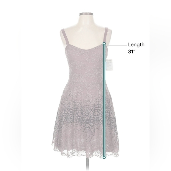 Free People Flocked Lace Fit & Flare Dress - Washed Purple - Size M - NWT - Picture 8 of 10